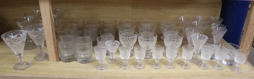 A collection of assorted antique and later glass ware (46)